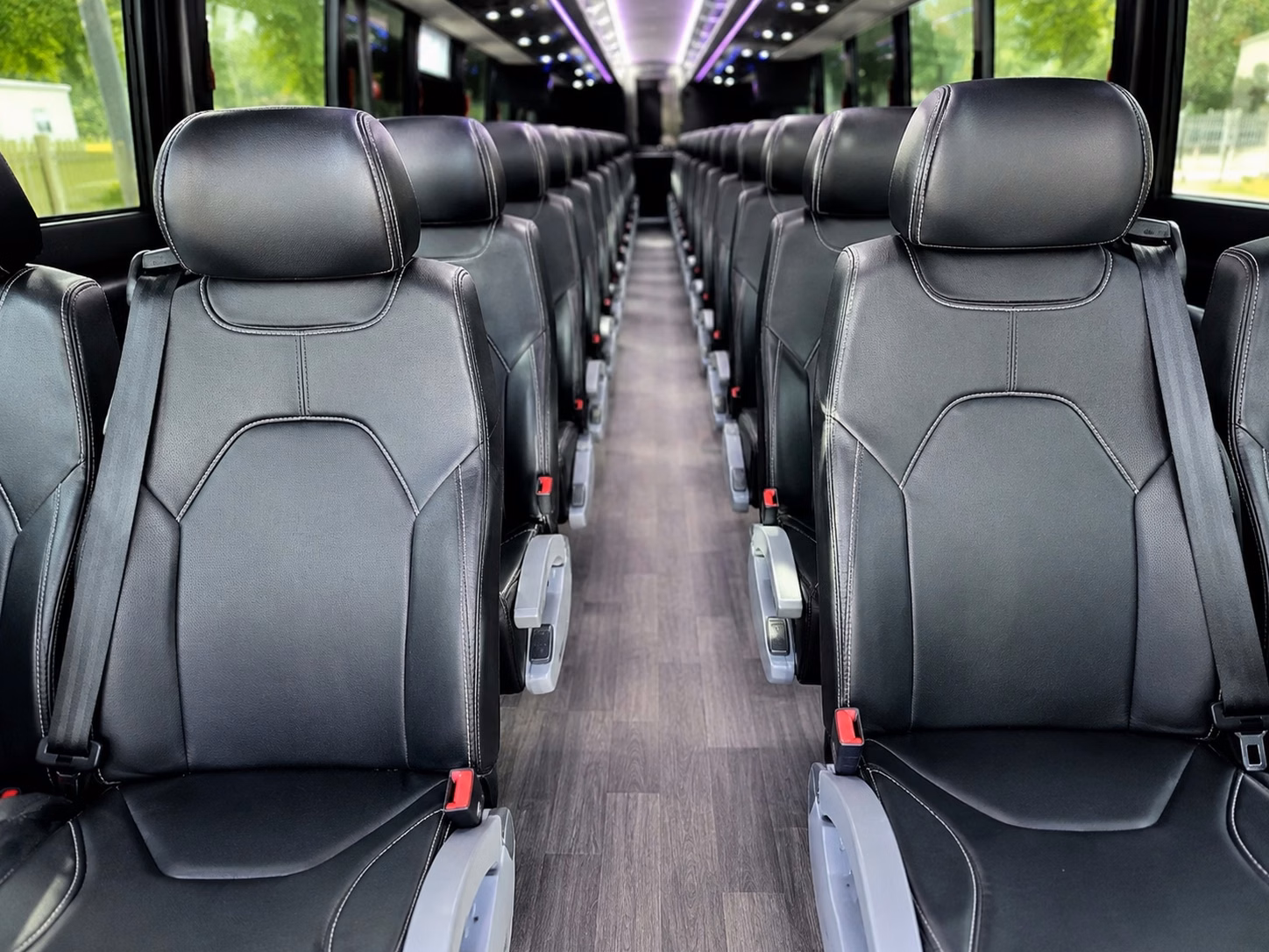 56 passenger charter bus inside