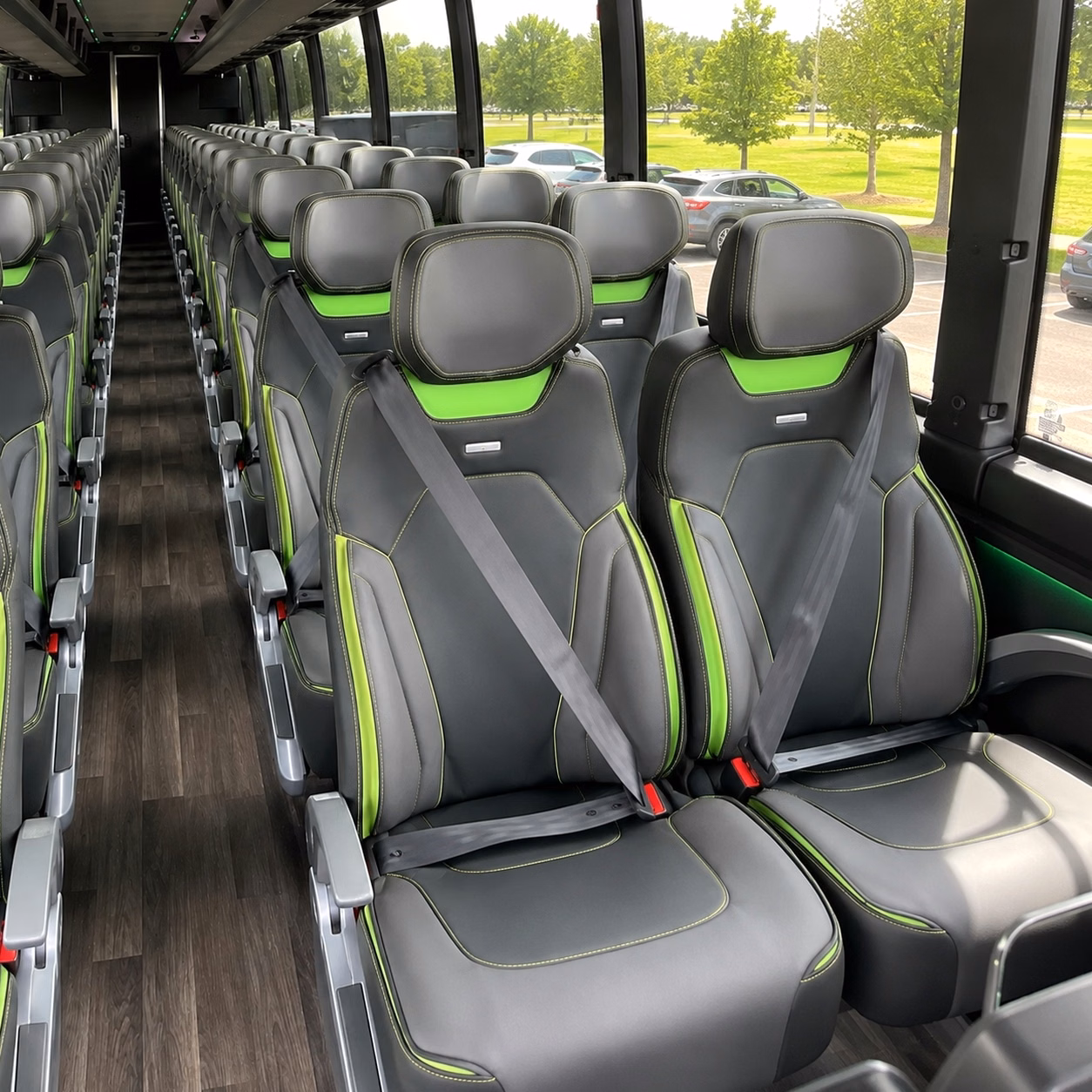 56 passenger charter bus interior